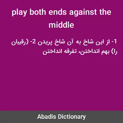 معنی play both ends against the middle